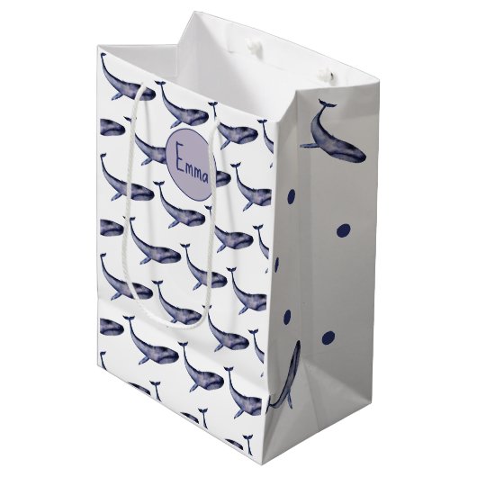 水彩青鯨 ミディアムペーパーバッグ (正面アングル)