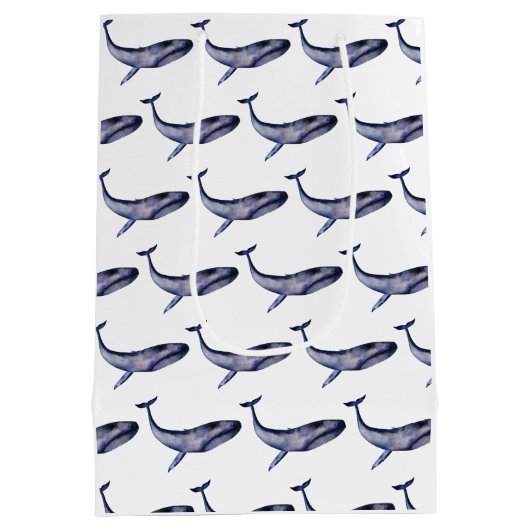 水彩青鯨 ミディアムペーパーバッグ (裏面)