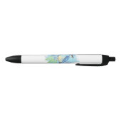 水彩青鳥かわいらしブルーガーデンバードアート 黒ボールペン (ボトム)