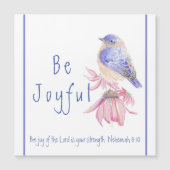 水彩青鳥の喜び主の聖書引用文 (正面)