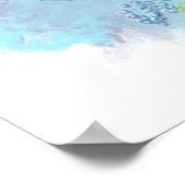 水彩青鳥ガーデンバードアート ポスター (角)