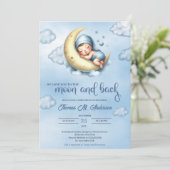 水彩青黄月とバック少年 招待状 (スタンド正面)