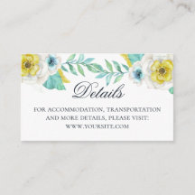 水彩青黄色フローラ結婚詳細