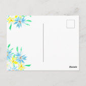 水彩青黄花母の日 ポストカード (裏面)