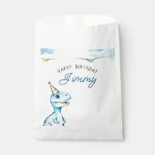 水彩青3つレックス恐竜誕生日 フェイバーバッグ (正面)