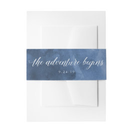 水彩青 |冒険の始結婚まり 招待状ベリーバンド