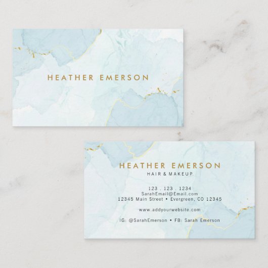 水彩青 名刺 (正面/裏面)