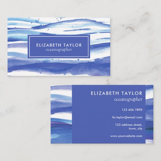 水彩青 名刺 (正面/裏面)