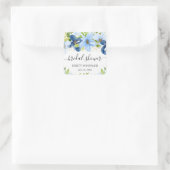 水彩青 夏の花 ブライダルシャワー スクエアシール (バッグ)