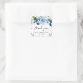 水彩青 夏の花 ブライダルシャワー スクエアシール (バッグ)
