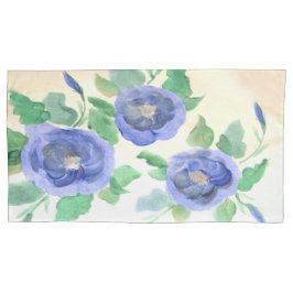 水彩青 枕カバー