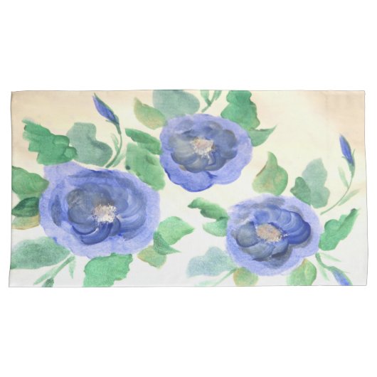 水彩青 枕カバー (正面右)