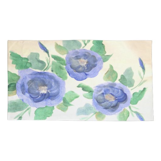 水彩青 枕カバー (裏面-左)