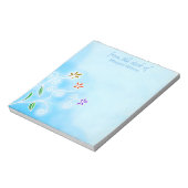 水彩青(花お洒落付) ノートパッド (回転)