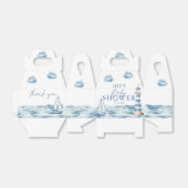 水彩青 nautical ベイビーシャワー フェイバーボックス (折り畳みなし)