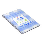 水彩青Brヘンチェックボンアペティ ノートブック (右側)