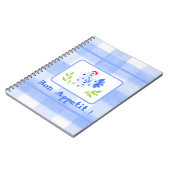 水彩青Brヘンチェックボンアペティ ノートブック (左側)