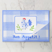 水彩青Brヘンチェックボンペティットランチョンマット ペーパーパッド (折り畳み)