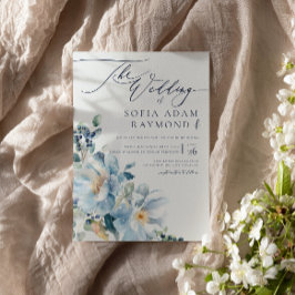 水彩青WiNterウェディング 招待状