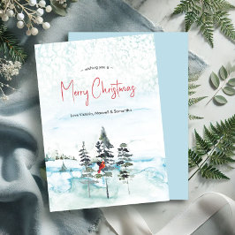 水彩非写真クリスマスカード シーズンカード