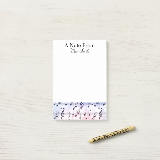 水彩音楽カラフルノート ポストイット (デスク上)