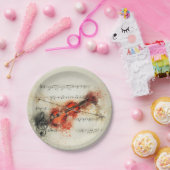 水彩音楽バイオリン絵を描芸術 ペーパープレート (パーティー)