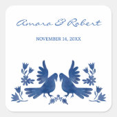 水彩音見鳥 スクエアシール (正面)