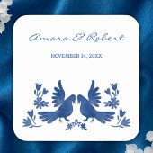 水彩音見鳥 スクエアシール