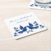 水彩音見鳥 スクエアペーパーコースター (アングル)