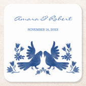 水彩音見鳥 スクエアペーパーコースター (正面)