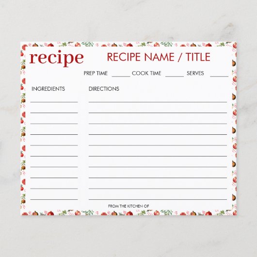 水彩顆粒地中海のレシピカード (正面)