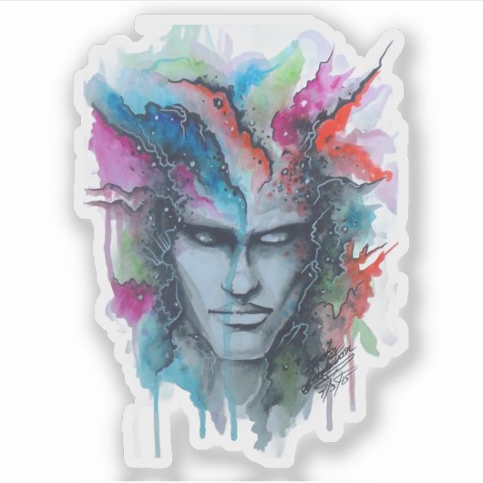 水彩顔シール シール (正面)