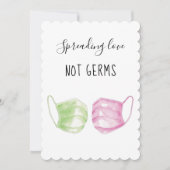 水彩顔マスクバレンタインデー シーズンカード (正面)