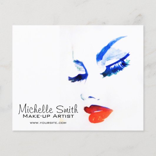 水彩顔メイクアップアーティストブランディング チラシ (正面)