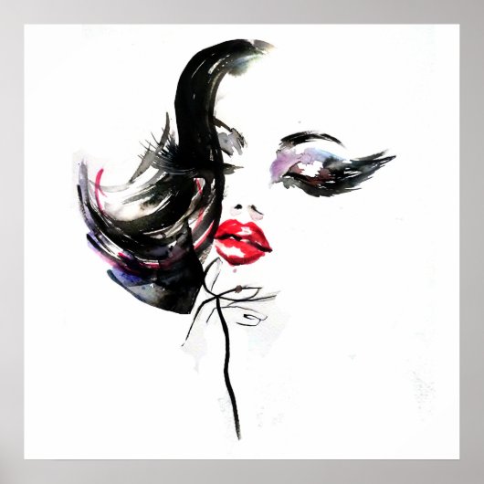 水彩顔メイクアップアーティストブランディング ポスター (正面)