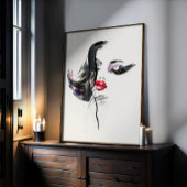 水彩顔メイクアップアーティストブランディング ポスター