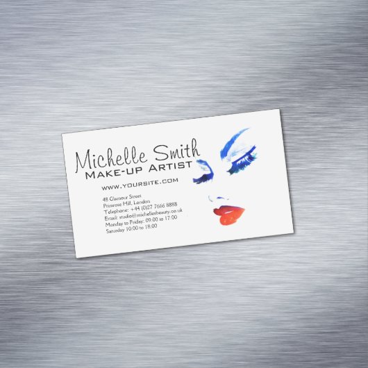 水彩顔メイクアップアーティストブランディング マグネット名刺 (インサイチュ)