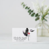 水彩顔メイクアップアーティストブランディング 名刺 (スタンド正面)