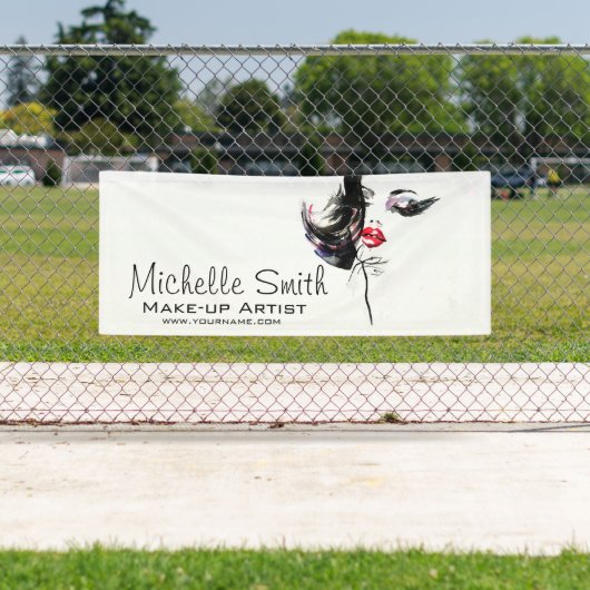 水彩顔メイクアップアーティストブランディング 横断幕 (インサイチュ)