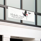 水彩顔メイクアップアーティストブランディング 横断幕 (ビルの外側)