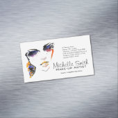 水彩顔長い点字メイクアップアーティストブランディング マグネット名刺 (インサイチュ)