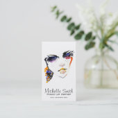 水彩顔長い点字メイクアップアーティストブランディング 名刺 (スタンド正面)