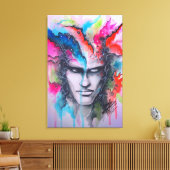 水彩顔 キャンバスプリント (インサイチュ (リビング))