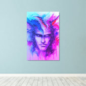 水彩顔 キャンバスプリント (インサイチュ (ウッドフロア))