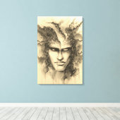 水彩顔 キャンバスプリント (インサイチュ (ウッドフロア))