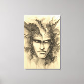 水彩顔 キャンバスプリント (正面)