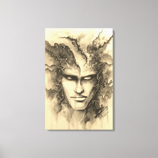 水彩顔 キャンバスプリント (正面)