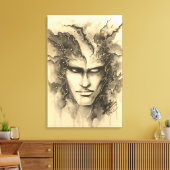 水彩顔 キャンバスプリント (インサイチュ (リビング))