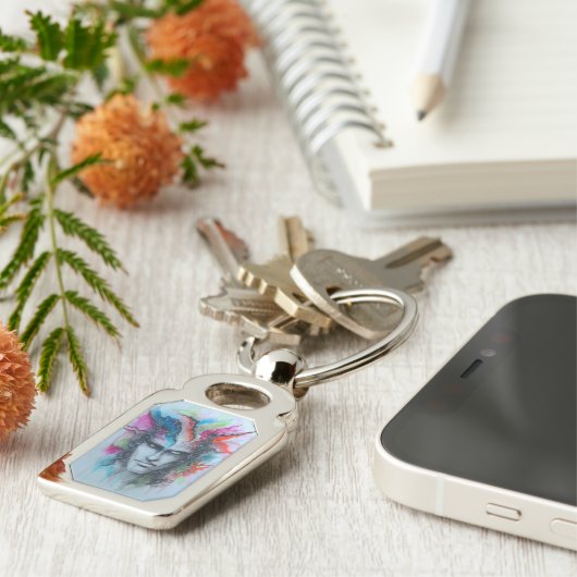 水彩顔 キーホルダー (側面)