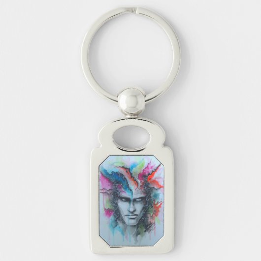 水彩顔 キーホルダー (正面)